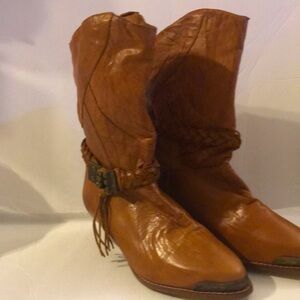Endicott Johnson Boots Womens Brown Leather Size 9B Coastal Cowgirl Toe Kick VTG